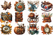 Steampunk Autumn Clipart, an Illustration by OK Design (Thumbnail 5 of 5)