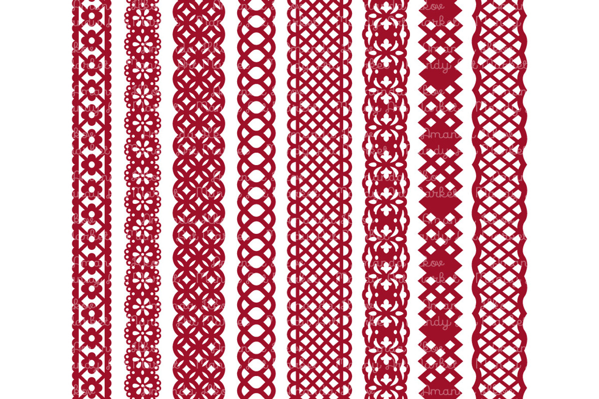 Ruby Red Lace Border Clipart, an Illustration by Amanda Ilkov (Photo 3 of 5)