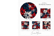 3D Patriotic Flower Seamless Pattern, a Texture Graphic by Creative Matrix82 (Thumbnail 2 of 4)