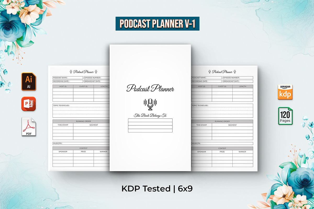 Editable Podcast Planner V-1, a Templates & Theme by Brix Lab (Photo 1 of 2)