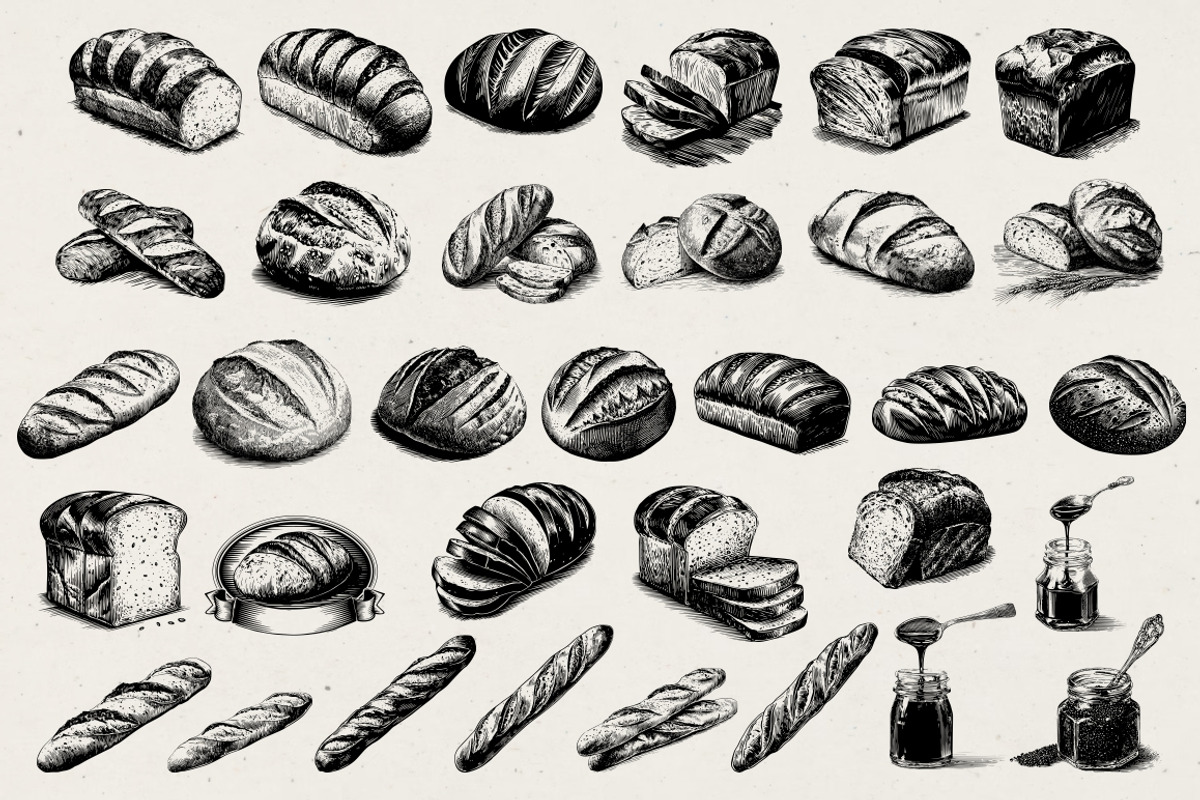 280 Vintage Bakery Illustrations, a Food Illustration by Nocturnal Wolf (Photo 12 of 15)