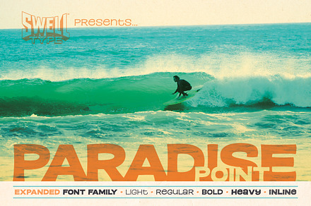 Paradise Point Expanded surf font, a Sans Serif Font by Swell Type