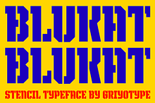 Blukat – Stencil Display Font