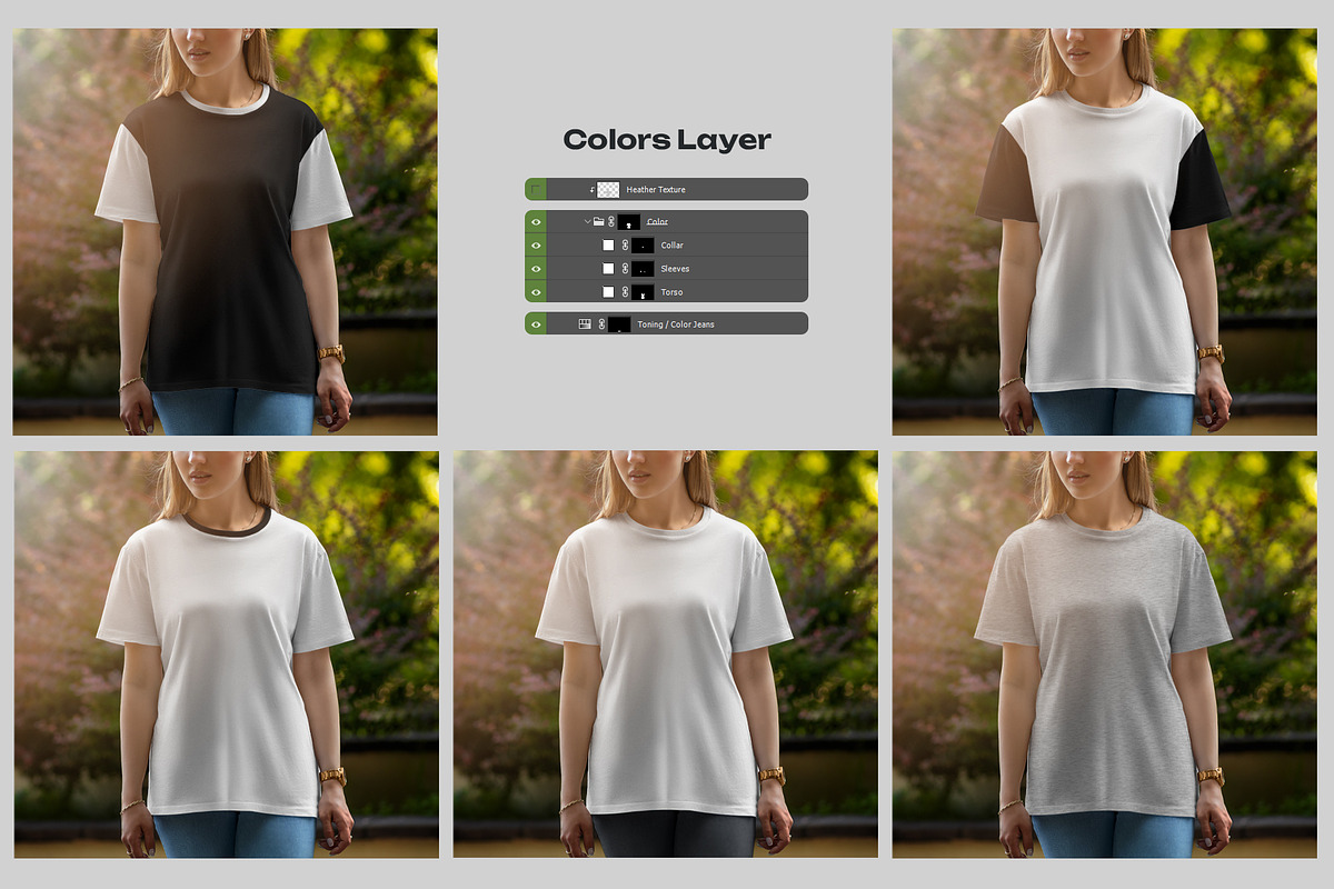 5 Mockups T-Shirt on a Girl Walking, a Shirt Mockup by Grow Design Craft Studio (Photo 3 of 8)