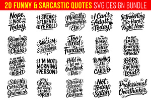 20 Funny & Sarcastic Quotes SVG, an Object Graphic by himelgfx