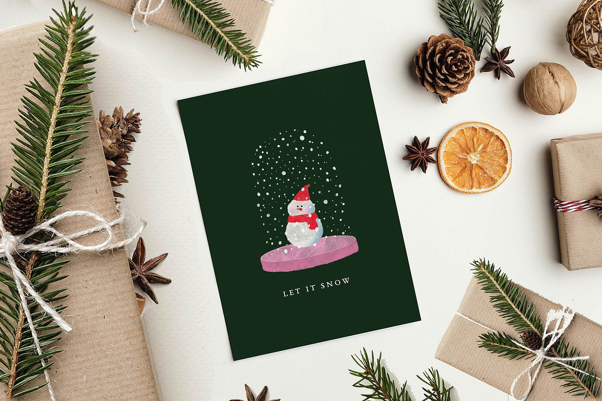 Let It Snow Christmas Card, a Card Template by StudioSage (Photo 1 of 3)