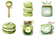 Cute Kawaii chibi matcha clipart, a Seasonal Illustration by Designking (Thumbnail 4 of 5)