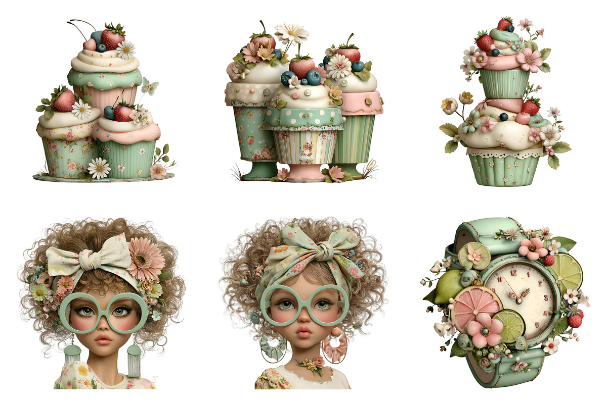 Watercolor Summer Clipart Set, an Illustration by SinaCreation (Photo 3 of 9)