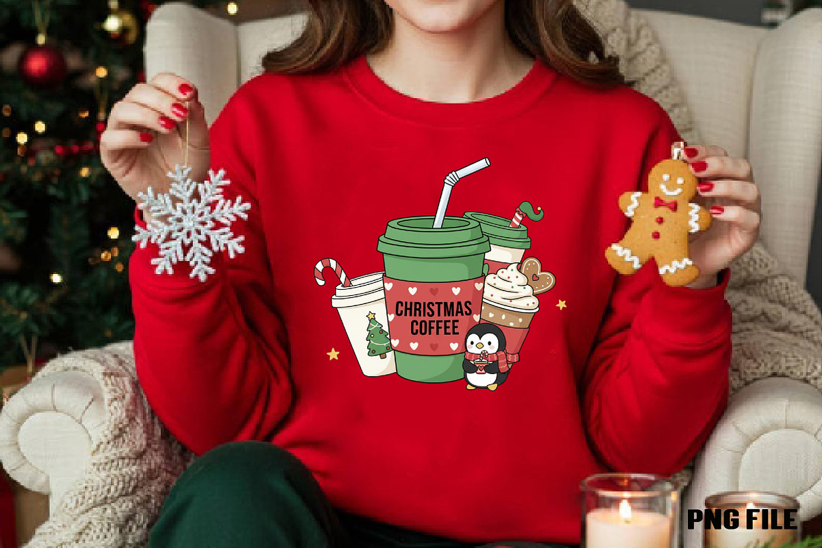 Christmas Coffee PNG Sublimation, an Illustration by DreamCafeArt (Photo 2 of 4)
