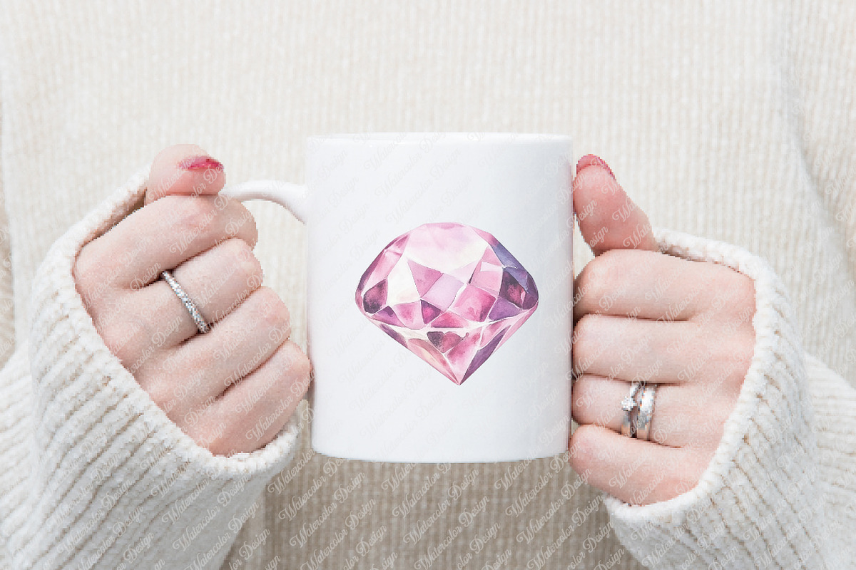 Luxury Diamond ClipArt, an Illustration by Watercolor design (Photo 12 of 12)