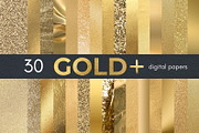 30 Gold Digital Paper Pack, a Texture Graphic by Business Chic (Thumbnail 1 of 3)