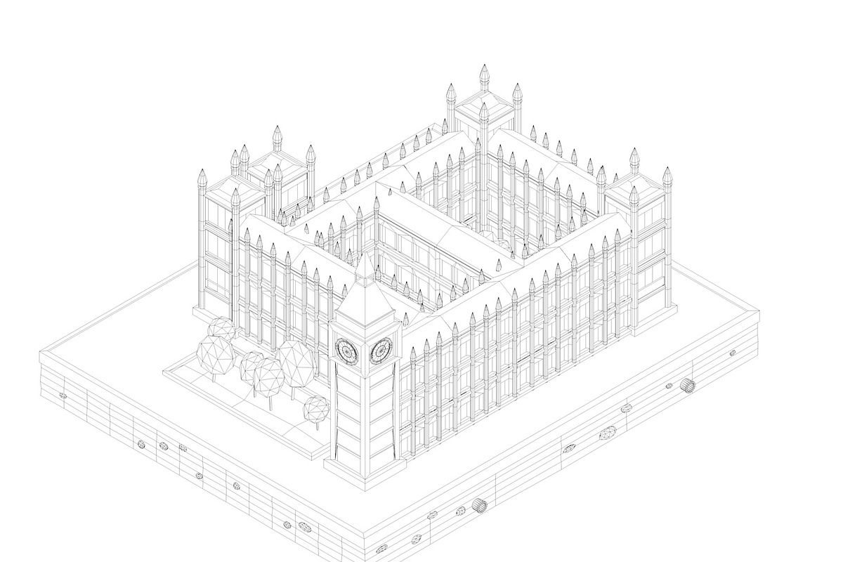 Cartoon Low Poly Big Ben Landmark, an Architecture 3D Model by Anton Moek (Photo 4 of 8)