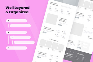 Dentist Clinic Wireframe Website