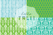 Teal Ikat Digital Paper, a Pattern Graphic by Hello Talii (Thumbnail 4 of 4)