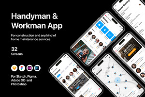 Handyman & Workman App, an UI Kit Template by flr.24