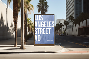 LA Street Poster Layered Mockup PSD