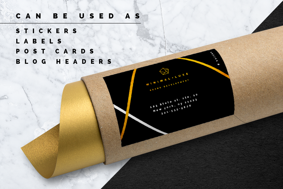 4 Golden Luxury Business Cards, a Business Card Template by Everyday Monster Creative (Photo 3 of 4)