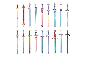 Medieval Cartoon Knights Swords, an Object Illustration by LadadikArt