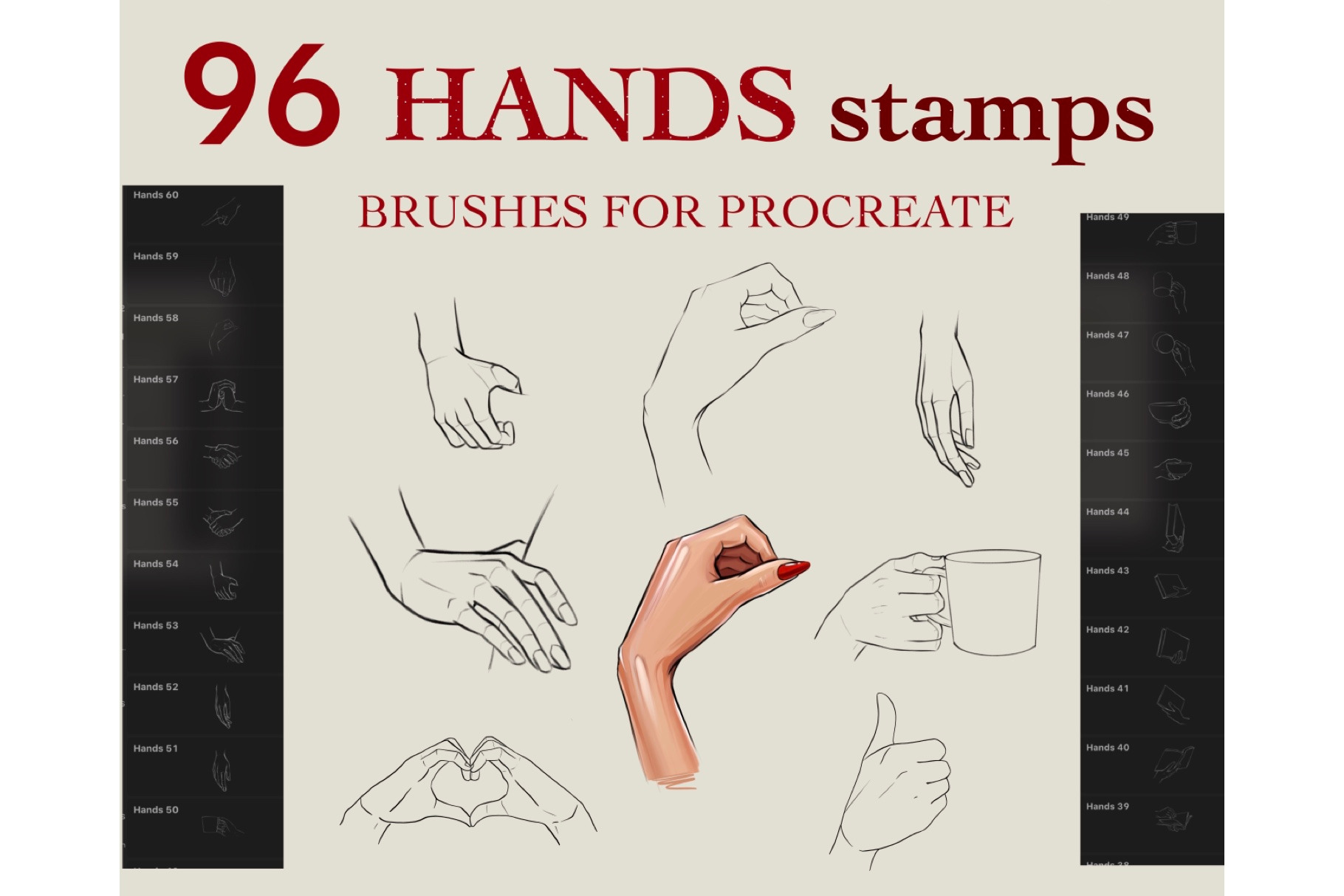 Hands Stamps Brushes for Procreate, a Brush Add-On by Lucrumplus