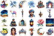 Watercolor Boho Arabian Clipart, a Decorative Illustration by designcity5 (Thumbnail 2 of 5)