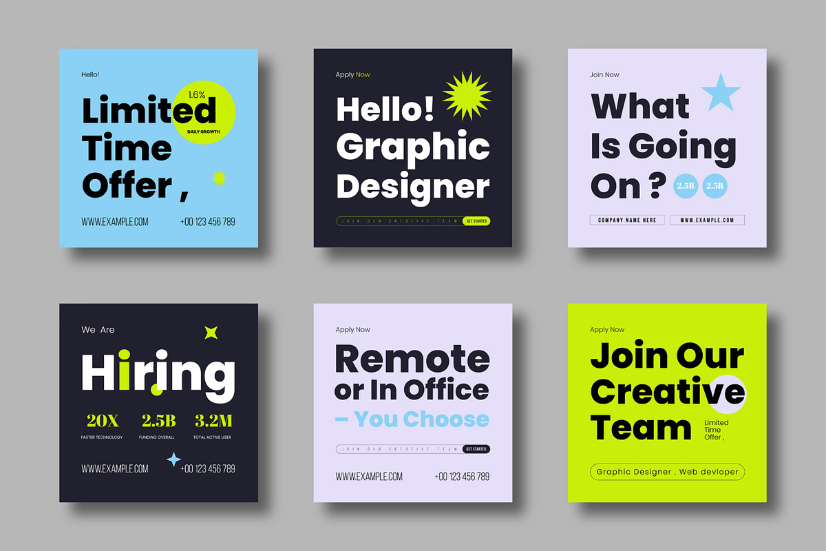 We Are Hiring Social Media Post, a Social Media Template by MightyDesign (Photo 1 of 7)