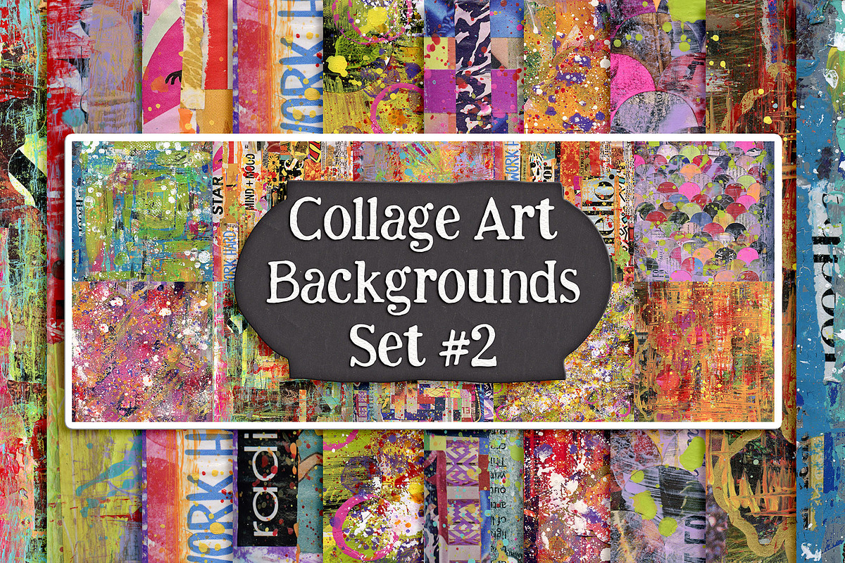 Collage Art Backgrounds Set 2, a Texture Graphic by Heather Green Designs (Photo 1 of 7)