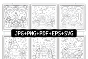 Christmas in Space Coloring Book, a Seasonal Illustration by Coco Bloom (Thumbnail 2 of 7)