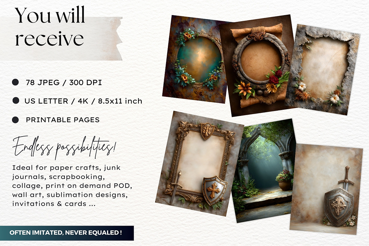 Medieval Fantasy Backgrounds & Frame, a Background Graphic by ThatsDesignArt (Photo 2 of 10)