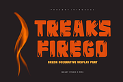 Treaks Firego - Fire Typeface Font, a Sans Serif Font by Iqsiart Studio (Thumbnail 1 of 6)