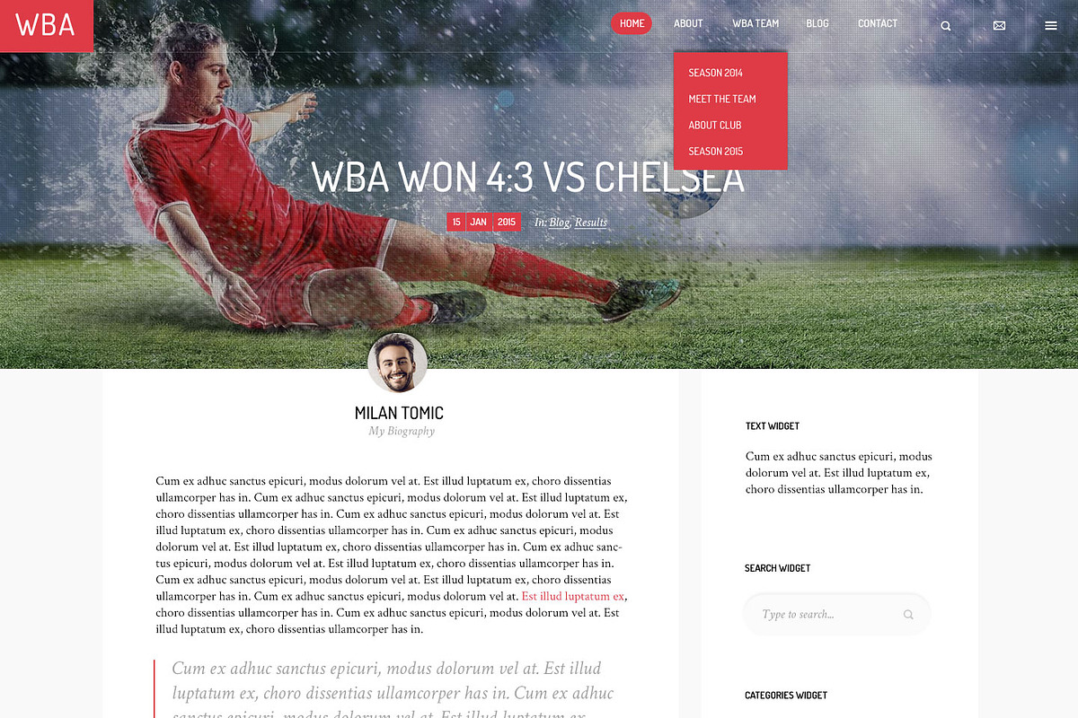 WBA - HTML5 Template for Sport, a Websites & App Template by www ...