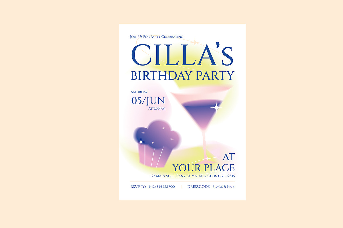 Creative Birthday Party Invitation, a Card Template by Neermana (Photo 3 of 4)