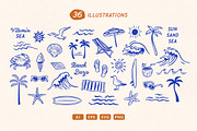 Beach Illustration Set, an Illustration by cd-design.co (Thumbnail 2 of 6)