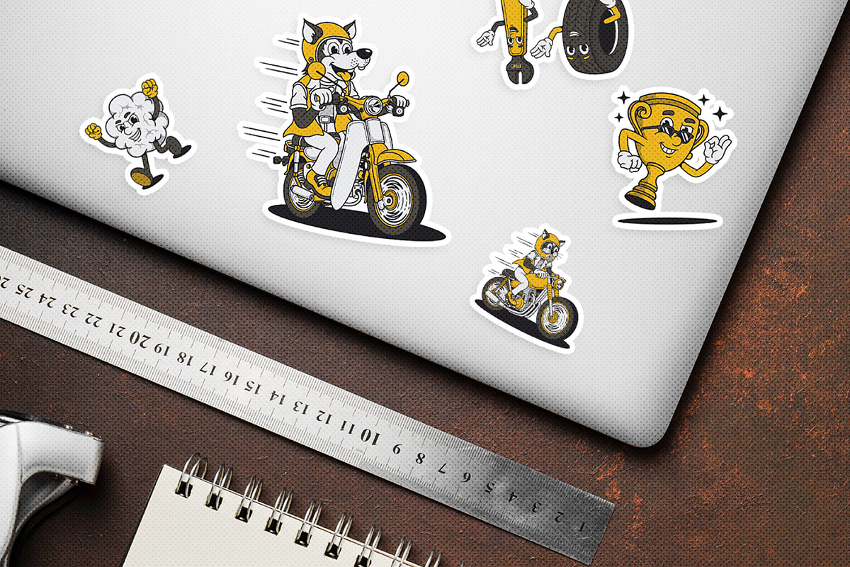 Groovy Racers Retro Illustration, a Transportation Illustration by Decoconio Design (Photo 6 of 7)