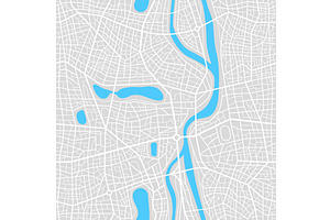 City map seamless pattern with river, a Decorative Illustration by Vector Tradition