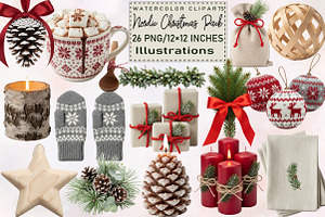Nordic Christmas Elements Pack, an Illustration by SVGArt