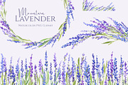 Watercolor Lavender Flowers Png, an Illustration by GraphicsDish (Thumbnail 1 of 4)