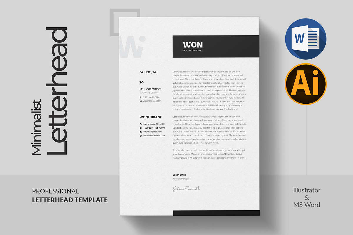 Letterhead | Word, a Stationery Template by Pixelpick (Photo 1 of 3)