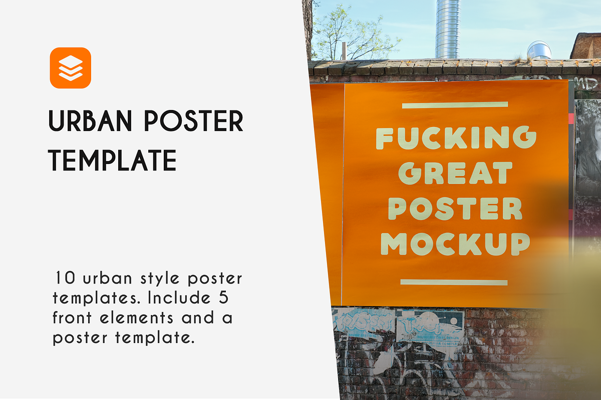 Urban Poster Mockups, a Presentation Template by khoai_tây (Photo 1 of 7)
