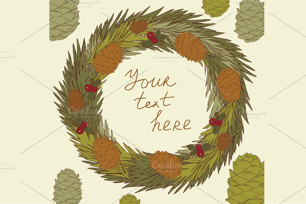 Vector Christmas set. Wrapping paper, a Decorative Illustration by Little A (Aigul) (Photo 4 of 4)
