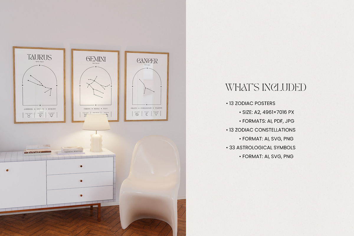 13 Zodiac Posters & Constellations, an Illustration by May Motif (Photo 2 of 13)