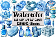 Blue Cozy Spa Day Clipart, an Illustration by Design Market (Thumbnail 1 of 3)