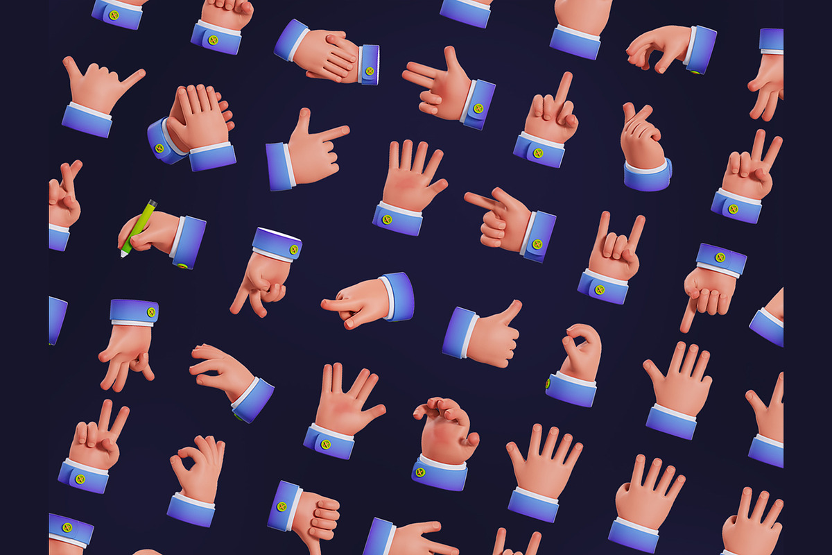 Hand Gestures 3D Icons, an Object 3D Model by Rakata Studio (Photo 6 of 7)