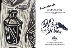 Wise & Witchy Linocuts