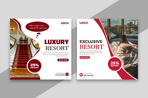 Luxury Hotels Social Media Post, a Social Media Template by Designgrove