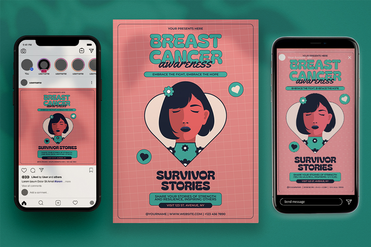 Temaso - Breast Cancer Awareness, a Flyer Template by Attype (Photo 2 of 5)