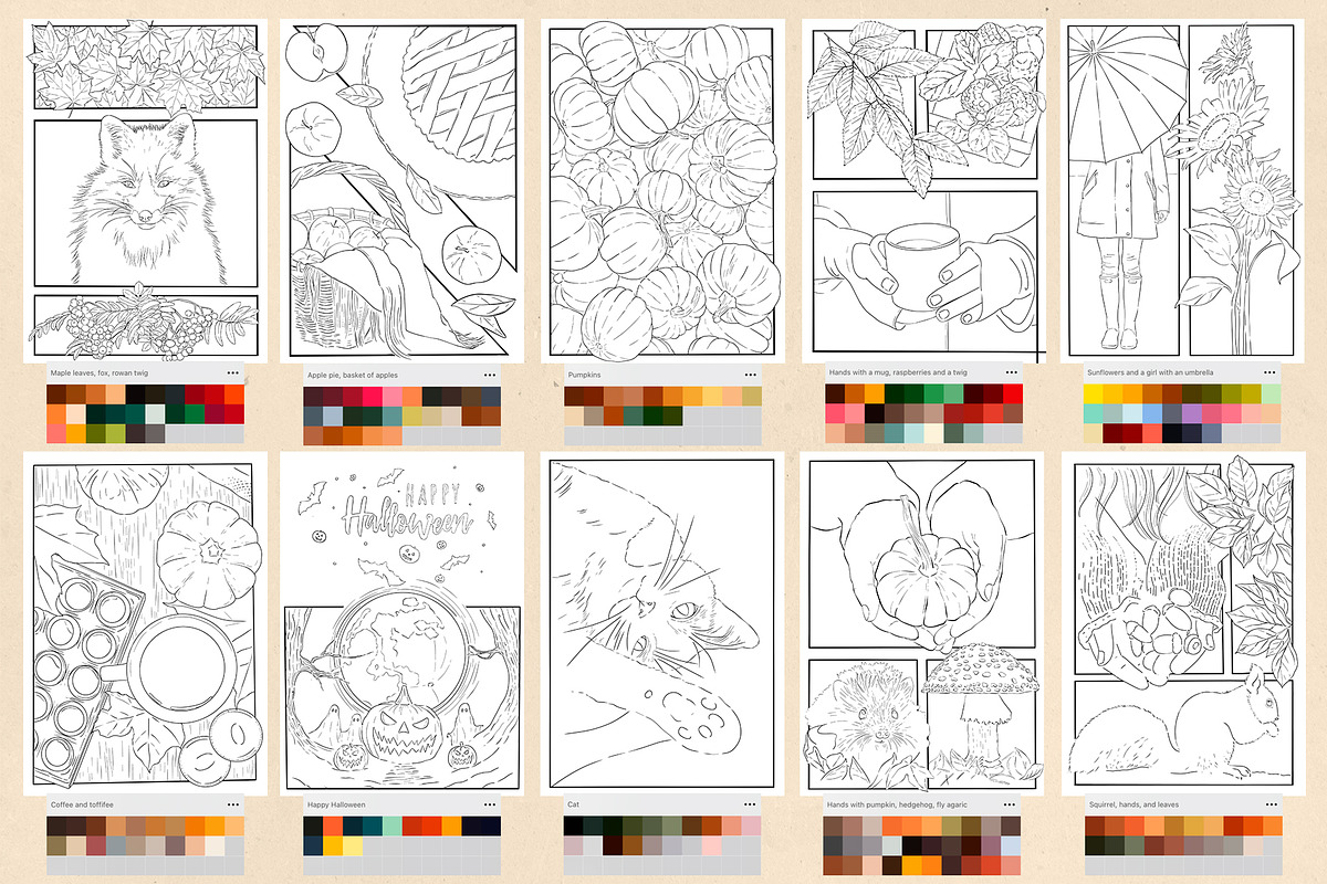 Autumn Story - Coloring Pages, an Object Illustration by Deveze Art & Co (Photo 5 of 6)