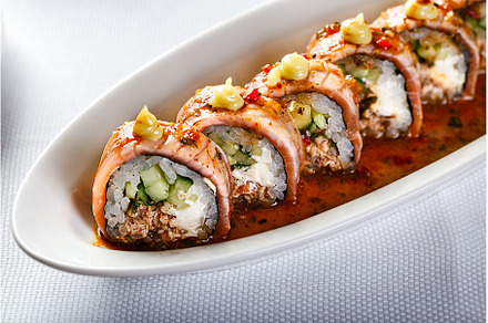Baked warm sushi rolls with eel, a Food & Drink Photo by Irina Burakova