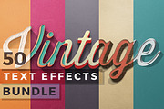 50 Vintage Text Effects Bundle, a Brushes & More by Graphicdome (Thumbnail 1 of 5)