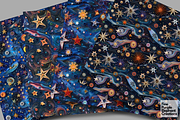 Celestial Galaxy Paper Quilling Sky, a Pattern Graphic by Fine Purple Elephant (Thumbnail 2 of 5)