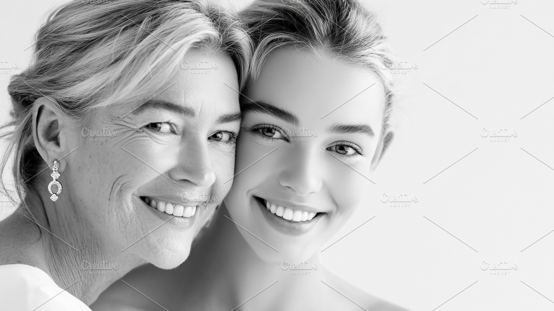 Mother and adult daughter smiling together, showing family love,, a Photo by Studio ANNA